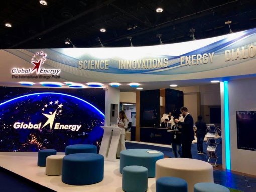Maksim Zagornov works at the World power congress in Abu Dhabi